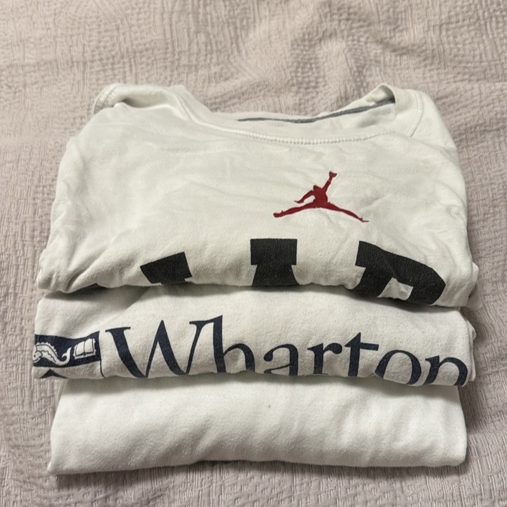 THREE White T-shirts. Includes RARE Dwayne Wade White Hot Heat Shirt